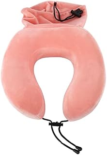 XuanMax Portable Memory Foam Travel Pillow Compact & Lightweight Quick Pack Comfort Head & Neck Support Cushion Neck Pillow for Camping Travelling Sleeping Resting in Car or Airplane - Pink