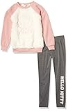  Hello Kitty Girls\' Sherpa Fleece Sweatshirt and Legging Set, White, 24M
