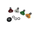 Sellerocity Pressure Washer Quick Connect Tip Nozzle Kit Size 4.5 GPM Red 0 Yellow 15 Green 25 White 40 Degree Angle Spray