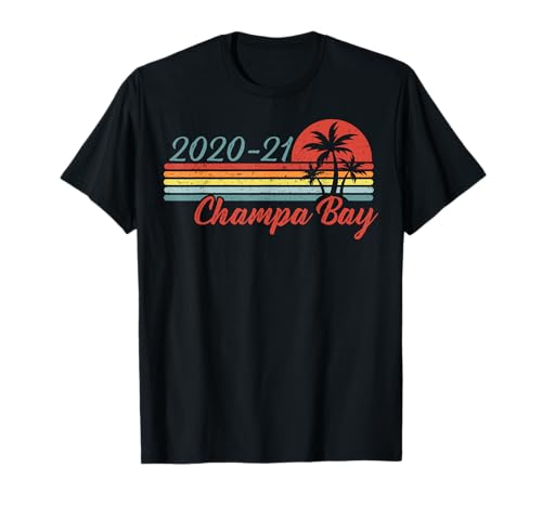 Champa Bay 2020 2021 Florida Retro Vintage Sunset Palmeras Camiseta