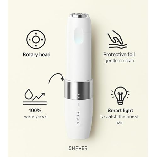 Image of Mini Facial Hair Remover for Face, Portable Electric Shaver /Razor, Hair Removal for Women, Dermaplaning Tool, Trimmer for Upper Lips, Chin, Cheeks, Peach
