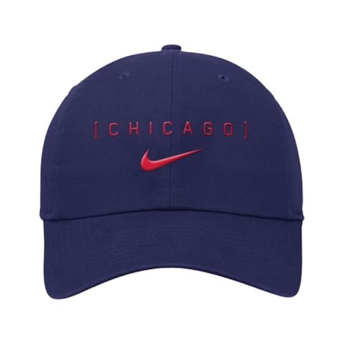 Nike Men's MLB Primetime Adjustable Hat (US, Alpha, Medium, Large, Navy, Chicago Cubs)