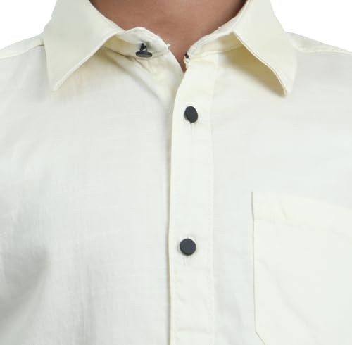 Image of Red Nine Rocket Science Boys' Solid Satin-Finish Poly Cotton Shirt | Single Pocket, Spread Collar, Long Sleeve, Casual