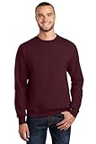 Port & Co TALL Essential Fleece Crewneck Sweatshirt-PCPC90T-2XLT-Maroon