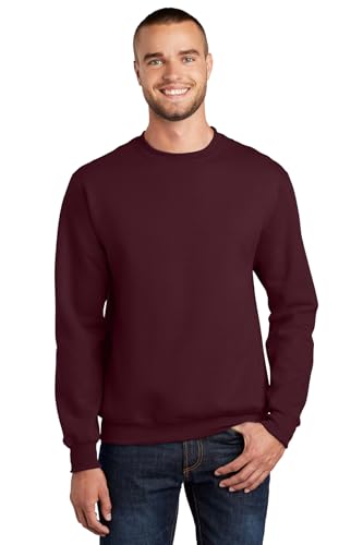 Port & Co TALL Essential Fleece Crewneck Sweatshirt-PCPC90T-2XLT-Maroon