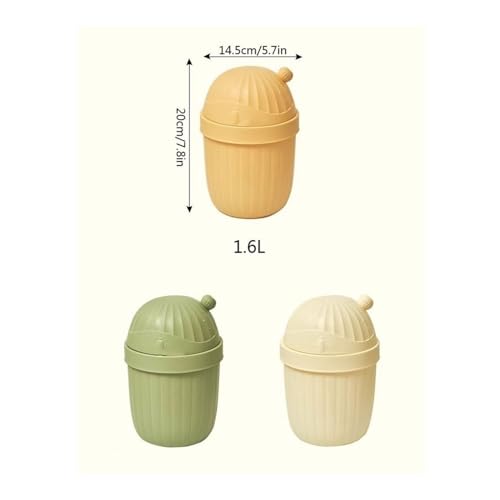 Caneca de basura con tapa Amarilla para baño miniatura 2