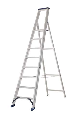 Escalera de tijera con plataforma, fabricada en aluminio de la mayor calidad, según UNE-EN 131 (7 peld. + plat.) Cover