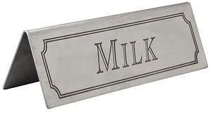 Brushed Stainless Steel Milk Table Signs by Glitz Distribution
