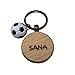 サッカー 名入れキーホルダー 木製 キーリング サッカーボール プレゼント ギフト 記念品 お揃い お守り サッカー部 ボール 名前付き