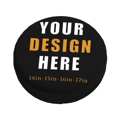 Image of Custom Spare Tire Cover Personalized Wheel Tire Covers Add Your Own Photo Text Logo Waterproof Dust-Proof Universal Wheel Tire Protectors Fits Tire for Trailer RV SUV, 15 in