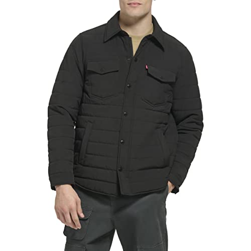 Veste chemise matelassée noire XL idéale pour les sorties en ville