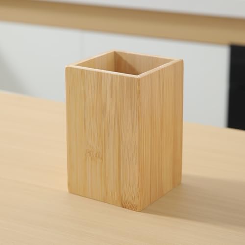 Image of HOKIPO Bamboo Serving Spoon Holder – Eco-Friendly Wooden Stand | Cutlery Holder for Large Spoons, Ladles & Spatulas – Elegant Tabletop Organizer for Kitchen, Dining Table & Restaurant Use (AR-5826)