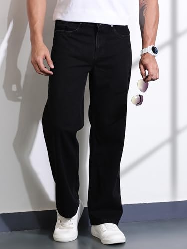 Image of Thomas Scott Men's Relaxed Fit Mid Rise Comfort Clean Look Light Fade Cotton Baggy Jeans