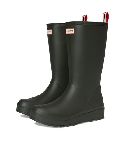 Hunter Womens Play Tall Boots Dark Green 7 Medium