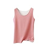 Thermal Tank Top for Women Fleece Lined Thermal Shirt Sleeveless Underwear Top Fleece Lined Camisole Base Layer Vest Peach