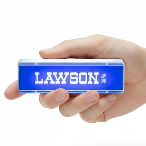 LED Light-Up Japanese Mini Convenience Store Fridge Magnet, 3D Lawson Konbini Storefront Collectible, USB-C Rechargeable, Light-Up Display Decor for Fridge, Desk, Shelf, Japan Souvenir