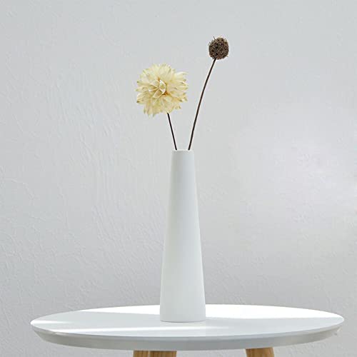 Tall White Ceramic Bud Vase Single Flower Small Bud Decorative Floral Vase Home Centerpiece Modern Minimalism Vase for Shelf Decor - Image 3