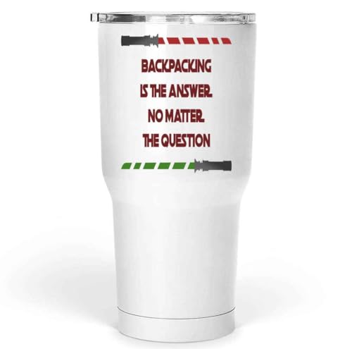 Humorous Backpackers Gift - for Sister's Hiking & Travel Holiday - and Muticolor 30 Oz White Stainless Steel Large Tumbler
