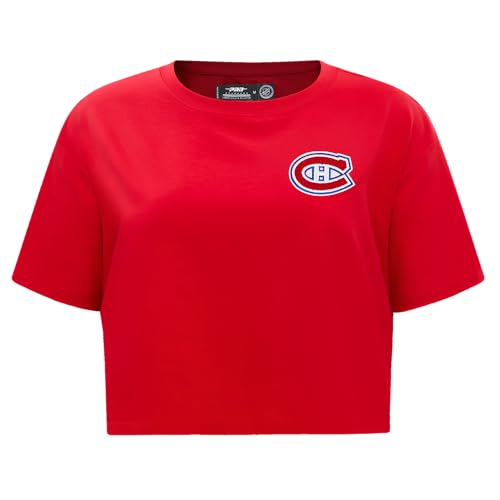 Camiseta de Algodón de Chenilla NHL Classic Premium Roja para Mujer