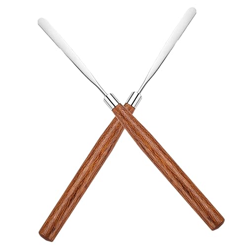 SOESFOUFU Makeup Palette Spatula 2pcs Foundation Mixing Tool Beauty Spatula for Home Professional Application