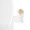 Bidet Attachment for Toilet Seat, Ultra Slim | Easy Control | Adjustable Water Pressure | Non-Electric Self-Cleaning Dual Nozzle | Cold Water Bidet for Frontal & Rear Wash, Bamboo Knob