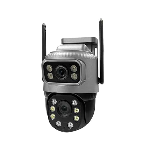 LNHHG Cámara IP 4G de Doble Lente, 4 MP, 4K, Resistente al Agua, Monitor de vigilancia for Exteriores, hogar Inteligente, visión Nocturna, CCTV, protección de Seguridad.(4G CAM No Card)