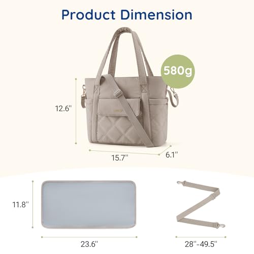 mommore Diaper Bag Tote Small Baby Bag with Insulated Pockets, Lightweight Mommy Tote with Stroller Straps, Nurse Gym Travel