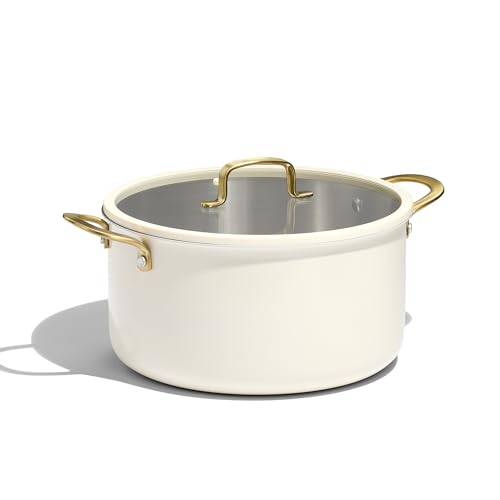 Comparison: Best 8 Qt Stock Pot 10 CAROTE 8QT Fully-Clad 3-Ply Stainless Steel Stockpot with Lid Small Kitchen Pot,Outer Ceramic Layer,Even Heating, Fits all stoves,Oven & Dishwasher Safe,Stay Cool Handle,White (PFAS/PFOA/PFOS Free)