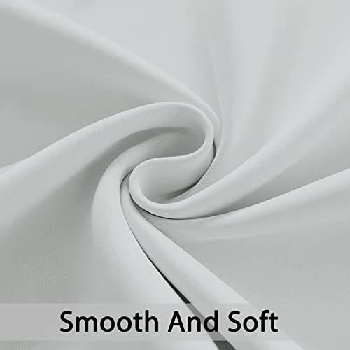 Yakamok 96 Inch Length Room Darkening Drapes Blackout Curtains for Bedroom,Thermal Insulated Grommet Curtain Panels for Living Room,52W x 96L,Greyish White, One Pair