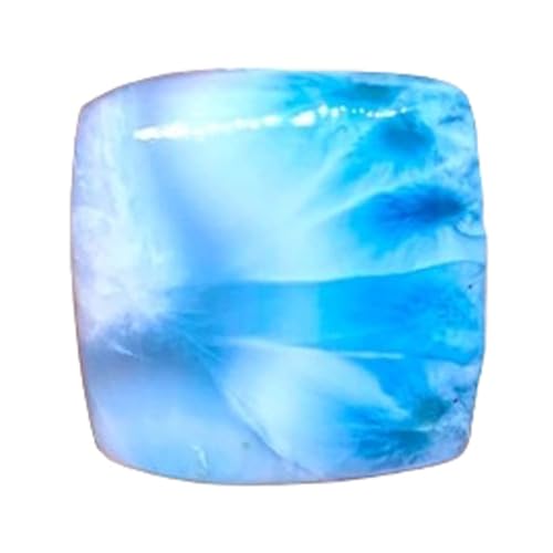 Larimar naturel en cabochon carré pour concevoir un bijou talisman unique et poétique