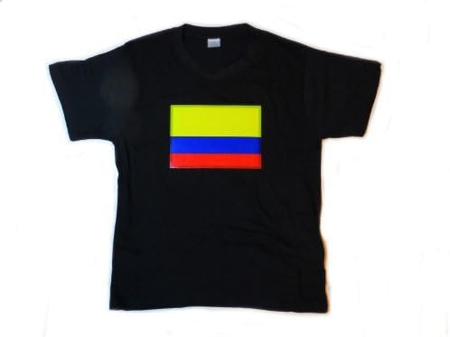 Accessory 4u inc Colombia Flag LED Flashing Sound Activated Light Up Shirt (Large - L)