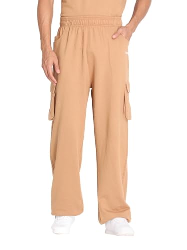 Image of CHKOKKO Men's Baggy Track Pants for Gym Workout Running Casual Wear Sports Lower with Pockets Adjustable Drawstring Waist Lightweight Quick Dry Activewear Fitness