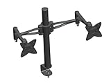 Monoprice 3-Way Adjustable Tilting DUAL Desk Mount Bracket for LCD LED (Max 33Lbs, 10~23inch) -...