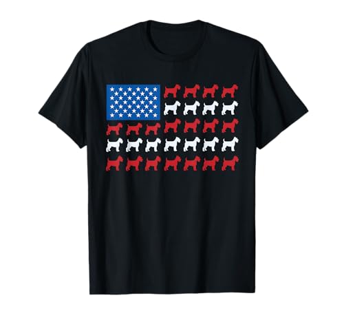 シュナウザー アメリカ国旗 愛国的 7月4日 犬好き Tシャツ