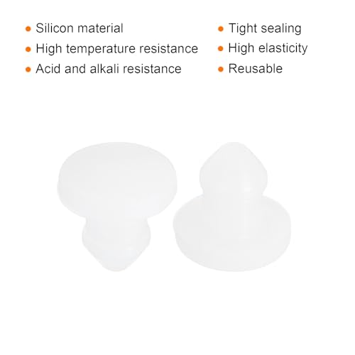 Image of MECCANIXITY Silicone Snap in Locking Hole Plugs Rubber Panel Seal Cover Flush Type Panel Round for Kitchen Rubber Bulkheads Waterproof Sealing Plugs 4mm /0.16 Inch Dia Transparent,Pack of 20
