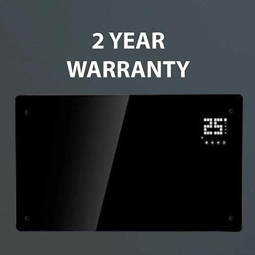 Devola Wifi Enabled Smart Electric Glass Panel Heater 1500W | Alexa Heating Control, Open Window Detection, Wall Mounted & Free Standing Low Energy Heaters with Timer | Lot 20, DVPW1500B (Black)