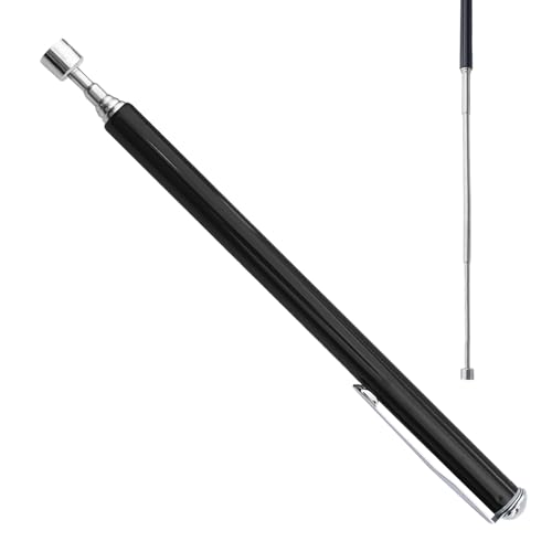 1 Stück Stabmagnet,Magnetstab,Teleskopmagnet,Magnetheber,Teleskop Magnet,Magnet Teleskopstab,Edelstahl,Ausziehbar,Bis Zu 62CM,für Schrauben,Mutter,Schlüssel,Metallteile (Schwarz)