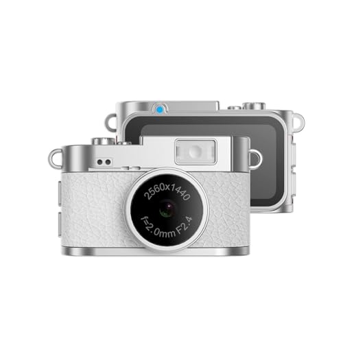 Caméra de poche rétro 2K avec rendu CCD unique et caméscope miniature blanc 1,47 pouce