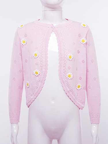 Kids Girls Long Sleeve Button Down Printed Cardigan Autumn Casual Bolero Shrug Dress Up4