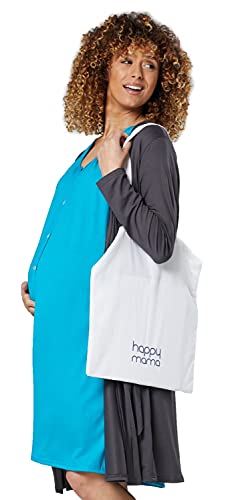 HAPPY MAMA Para Mujer Set Camisón Bata de Premamá Embarazo Lactancia 1009 (Agua & Grafito, 42-44, L)