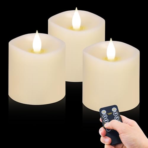 Bougies Led Luminara Wick To Flame Bougie LED Sans Flamme En Cire Vu00e9ritable Avec Bord Supu00e9rieur Encastru00e9 Ivoire 9,7 X 21,8 Cm Fausse Bougie
