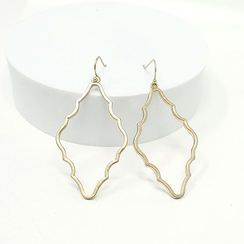 Pomina Lightweight Simple Basic Geometric Dangle Drop Earrings Open Gold Teardrop Earrings for Women3