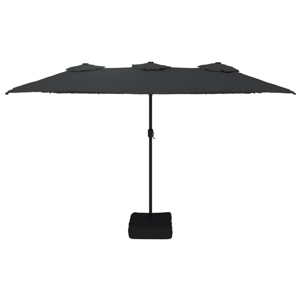 Homgoday Sombrilla Doble Negro 449x245 cm Sombrilla de Jardín, Protección UV Sombrilla Jardín Grande Orientable Jardín Parasol Balcón