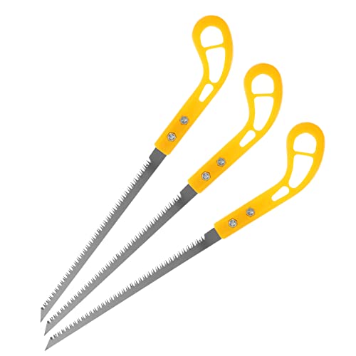 DOITOOL 3pcs Mini Wall Panel Hand Saw Set Sharp Tree Cutting Tool Lightweight Woodworking Saw for Camping and Gardening Small Size for Easy Handling