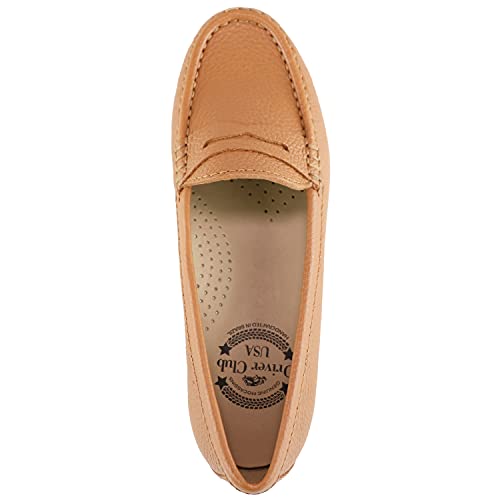 Image of Womens Casual Genuine Leather Comfortable Lightweight Driving Moaccasins Classic Fashion Penny Slip On Ladies Driving Loafer Flat Shoes