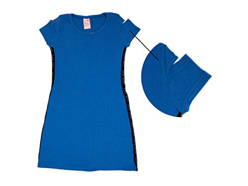 Kit 3 Vestidos Infantil Roupa Viés Lateral Meninas Algodão Desenho do tecido:Liso/Sortido;Tamanho:12