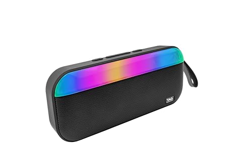 Image of TAG Ray 10W Portable Wireless Bluetooth Speaker with Dynamic Stereo Sound | Customizable RGB LED Lights | TWS Feature | Supports Micro SD Cards, FM, USB | Comes with Inbuilt Mic (Black)