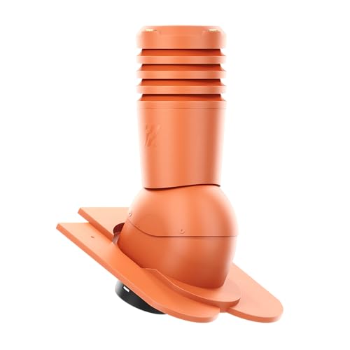 Entlüfterkamin KRONO-PLAST Ecoline Premium 125 für Biberschwanzziegel in Kronendeckung - Doppelrömer Dachziegel Lüfter Dachlüfter (Ziegelrot -...