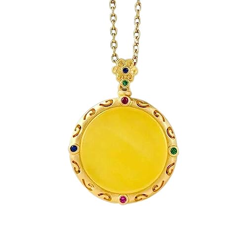 Accessoires incrusté de chalcédoine jaune rond : bijou en pierre naturelle pour femme