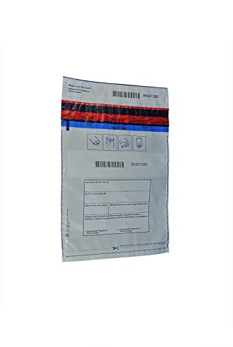 1.000 x Sicherheitstaschen: 195 x 265 + 30 mm Bon Druck: von an Datum Betrag Verpackt Unterschrift